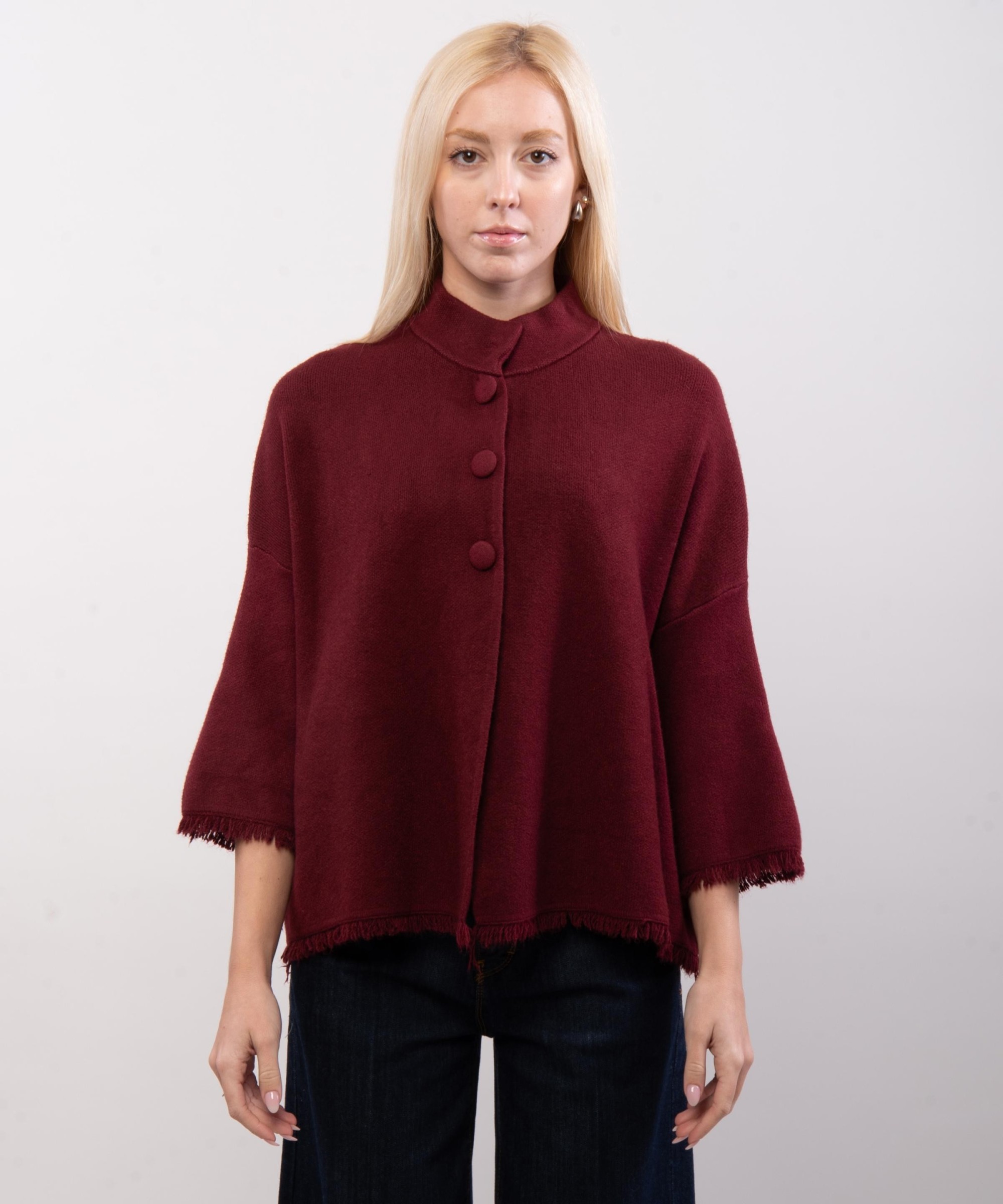 coprispalle in maglia e frange