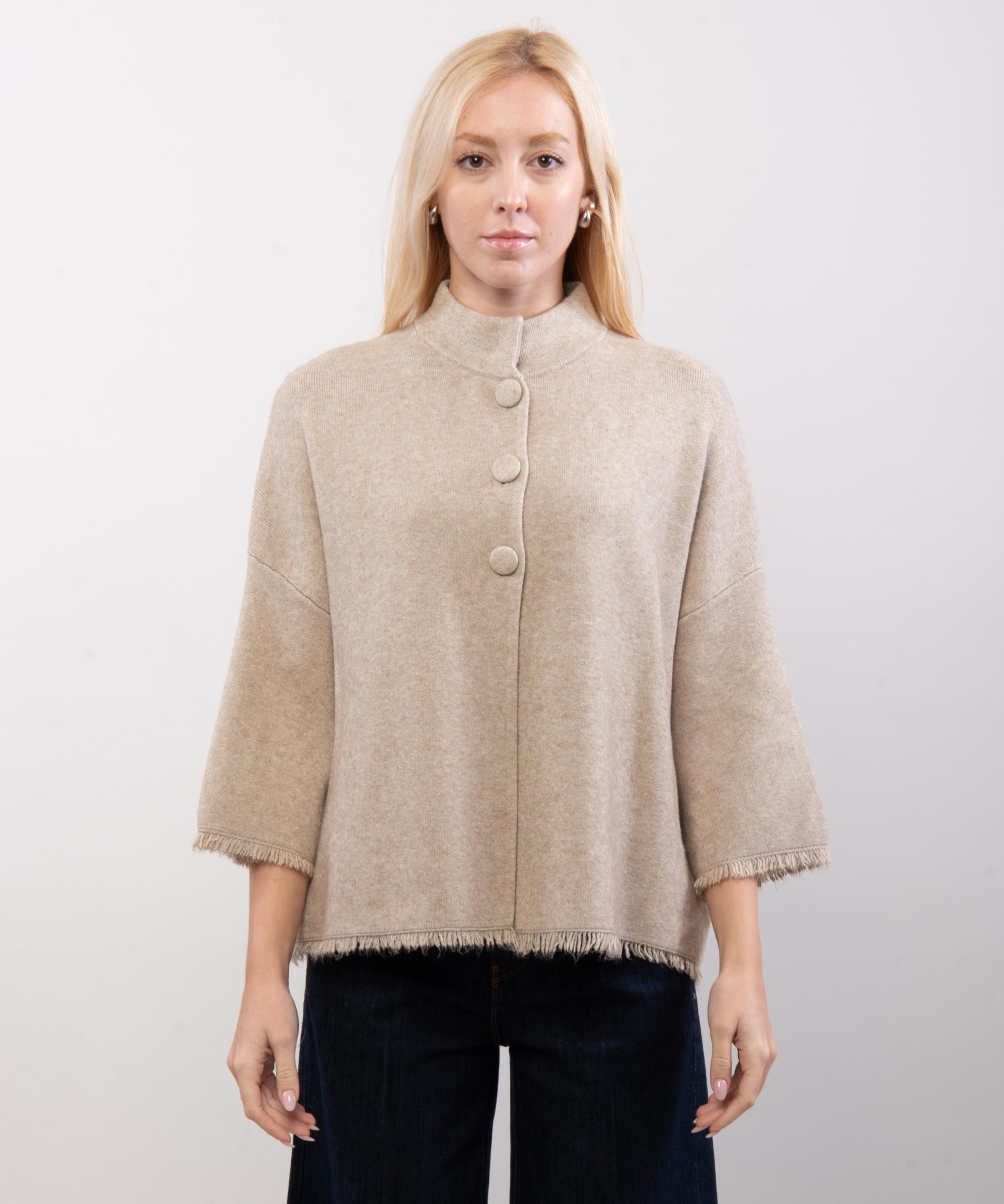 coprispalle in maglia e frange