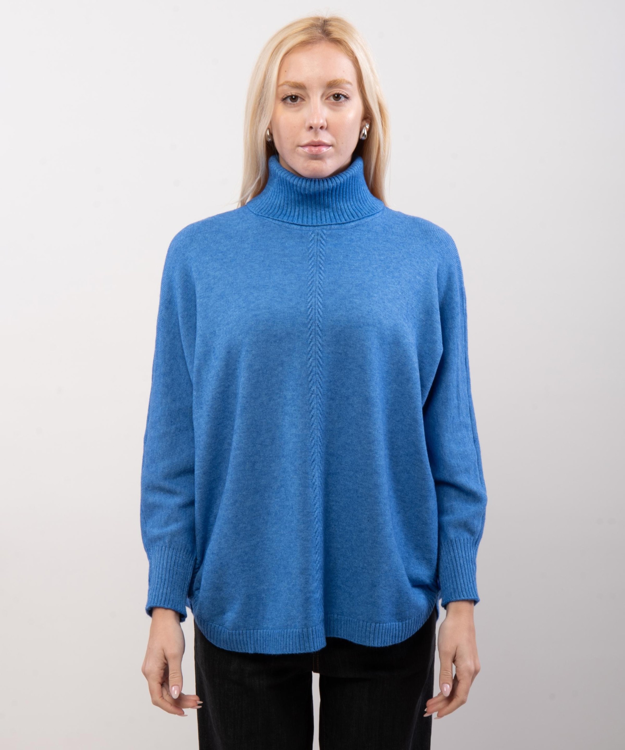 Maglione dolcevita bottoni laterali