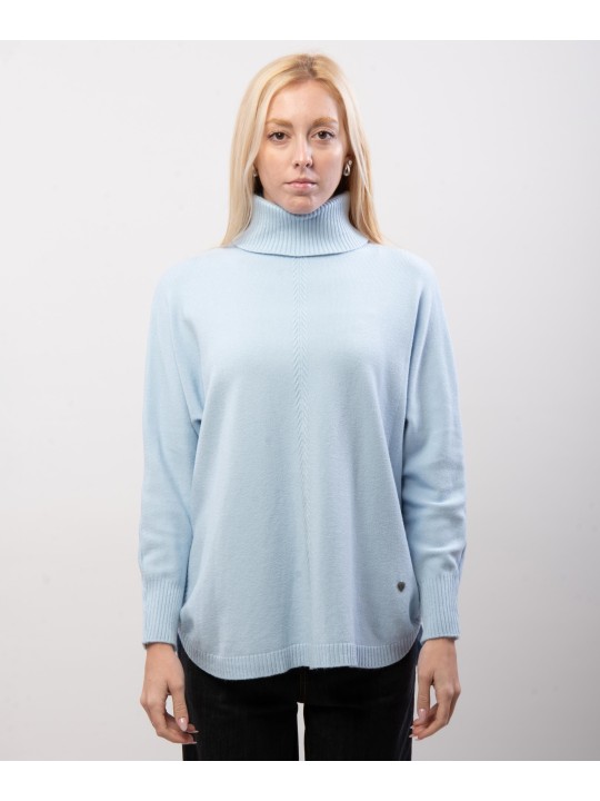 Maglione dolcevita bottoni laterali
