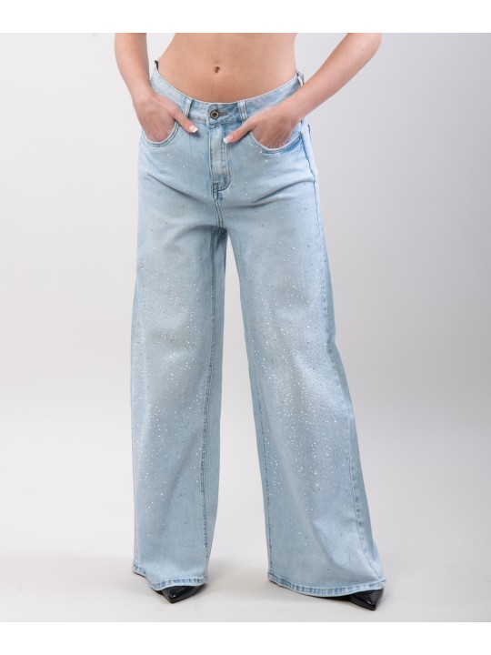 Jeans dritto con brillanti