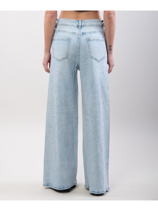 Jeans dritto con brillanti