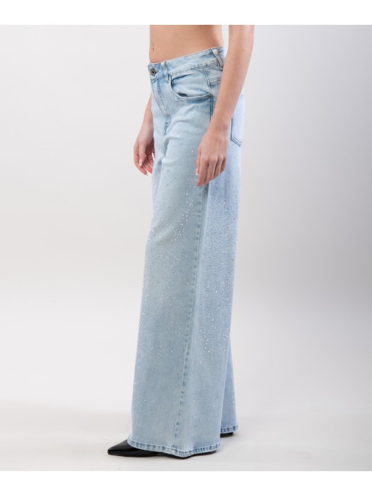Jeans dritto con brillanti