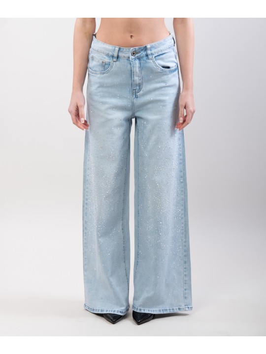 Jeans dritto con brillanti