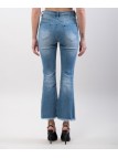 Jeans a zampa con frange