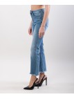 Jeans a zampa con frange