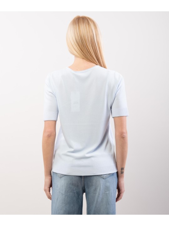 T-Shirt in Maglia scollo a V