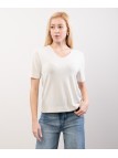 T-Shirt in Maglia scollo a V