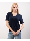 T-Shirt in Maglia scollo a V