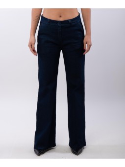 pantalone palazzo in tessuto jeans