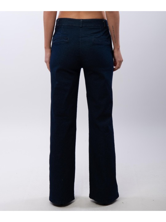 pantalone palazzo in tessuto jeans