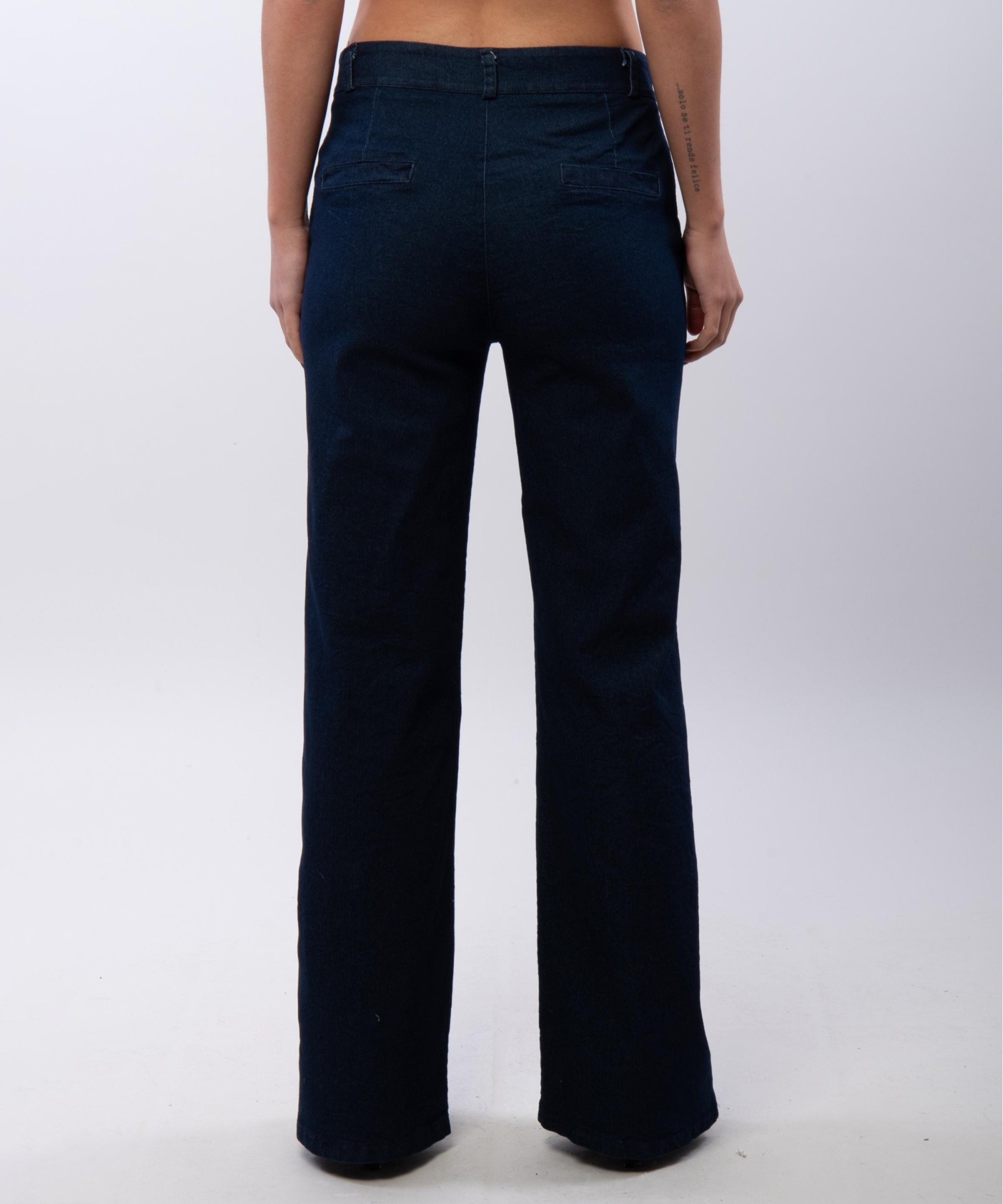 pantalone palazzo in tessuto jeans