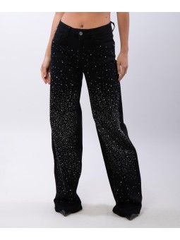 pantaloni cotone con paillettes
