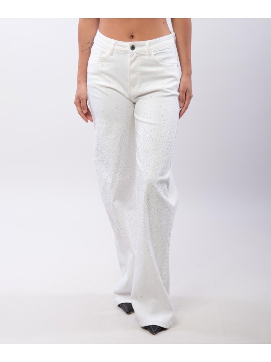 pantaloni cotone con paillettes