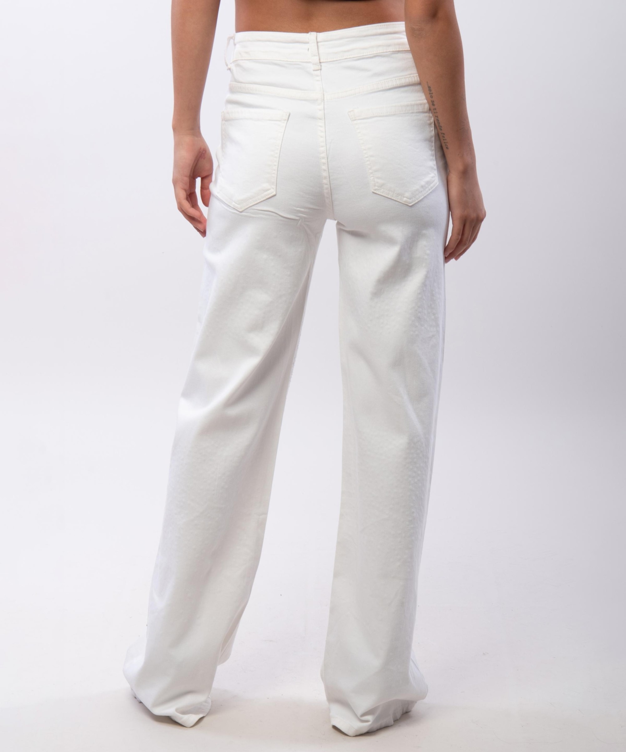 pantaloni cotone con paillettes