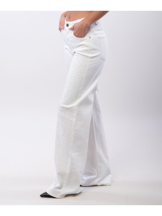 pantaloni cotone con paillettes