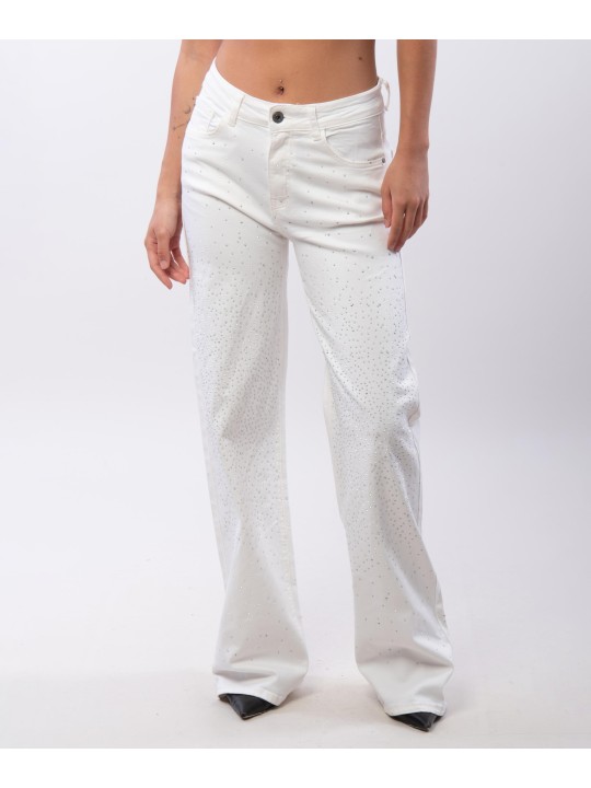pantaloni cotone con paillettes