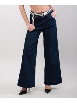 Jeans Wide Leg con Cintura