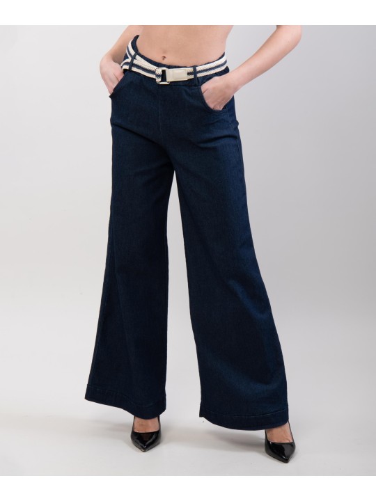 Jeans Wide Leg con Cintura