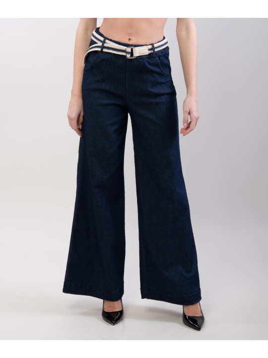 Jeans Wide Leg con Cintura