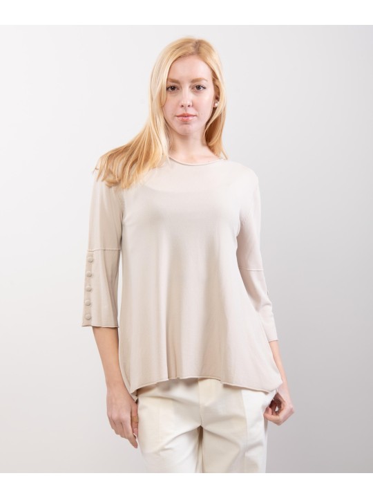 Maglia con bottoni decorativi sulle maniche