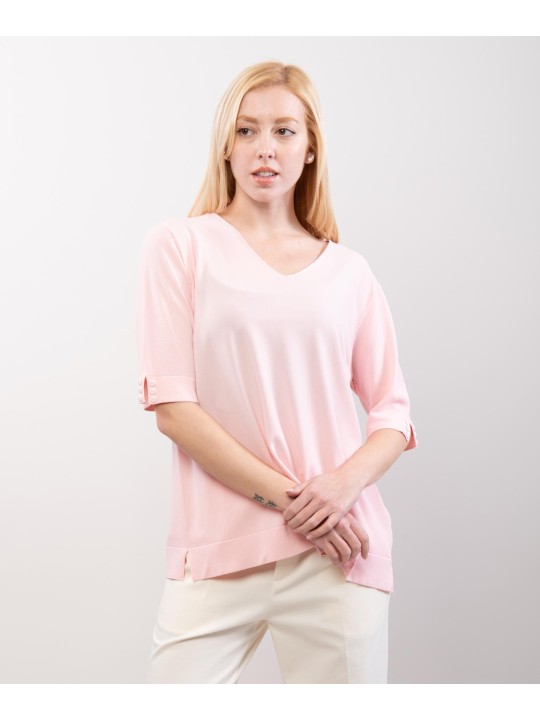 Maglia Scollo V a Maniche Corte