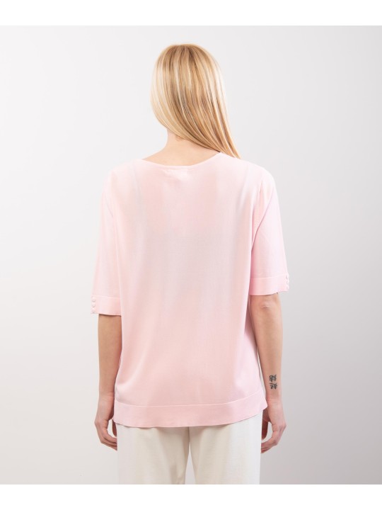 Maglia Scollo V a Maniche Corte