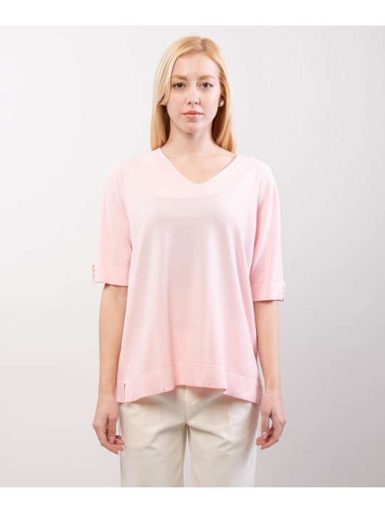 Maglia Scollo V a Maniche Corte