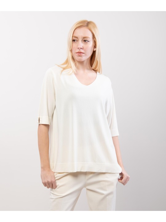 Maglia Scollo V a Maniche Corte