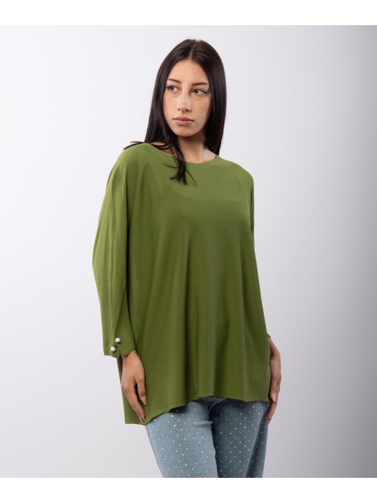 Maglia con perline sulle maniche