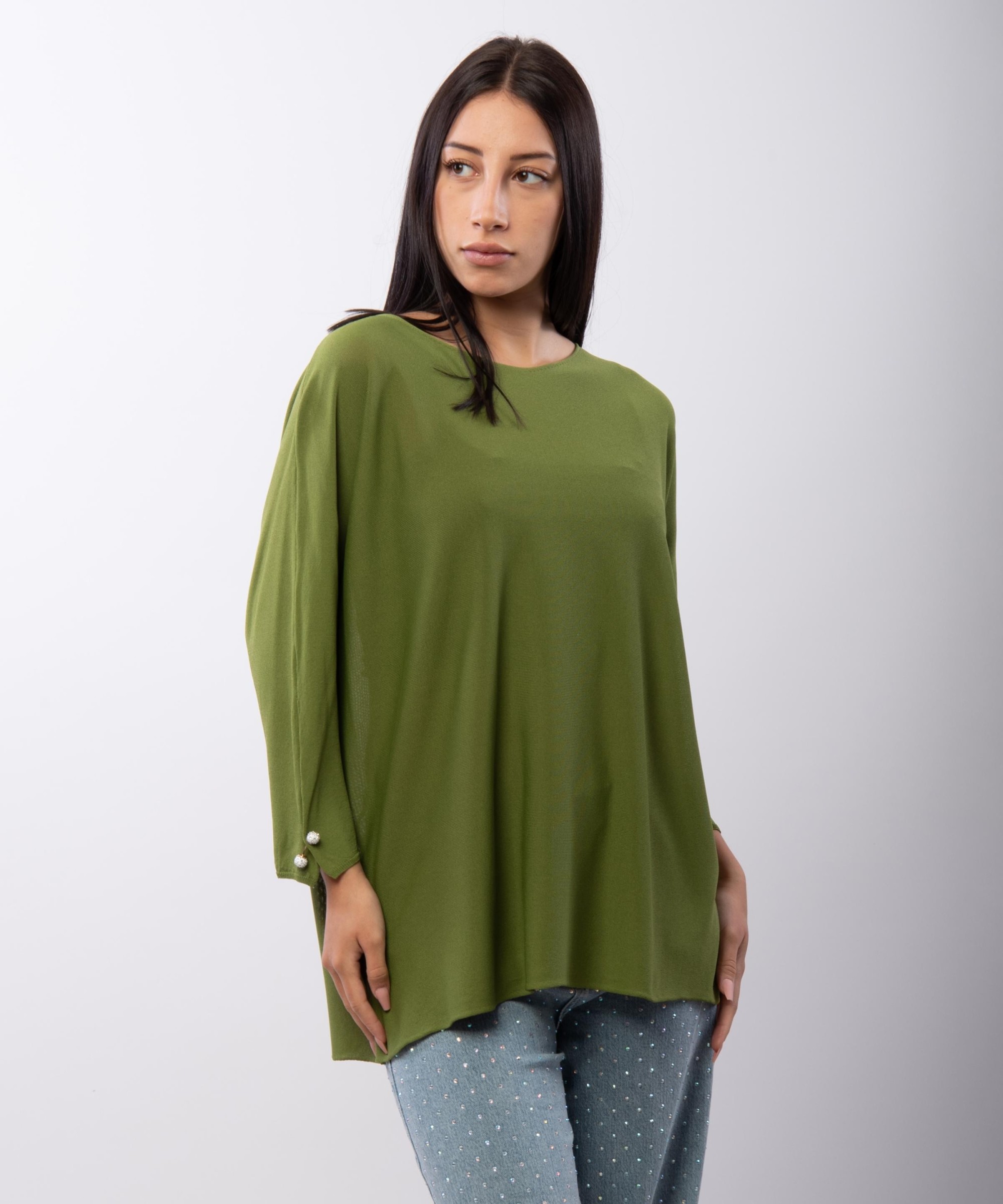 Maglia con perline sulle maniche