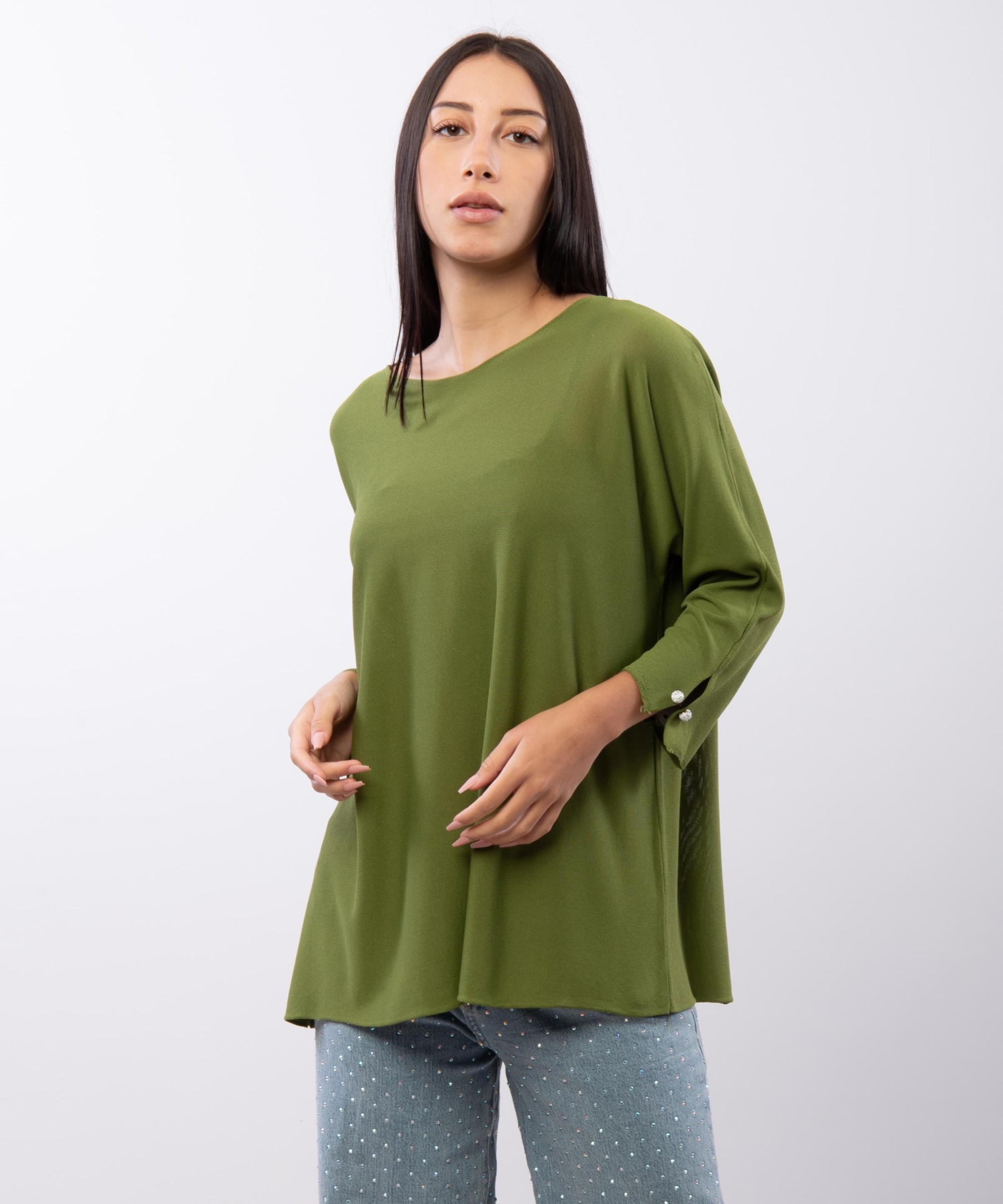 Maglia con perline sulle maniche