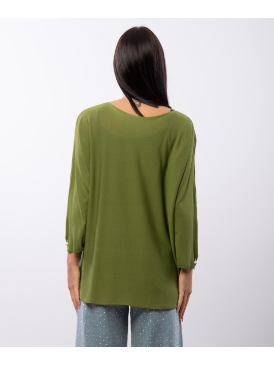 Maglia con perline sulle maniche