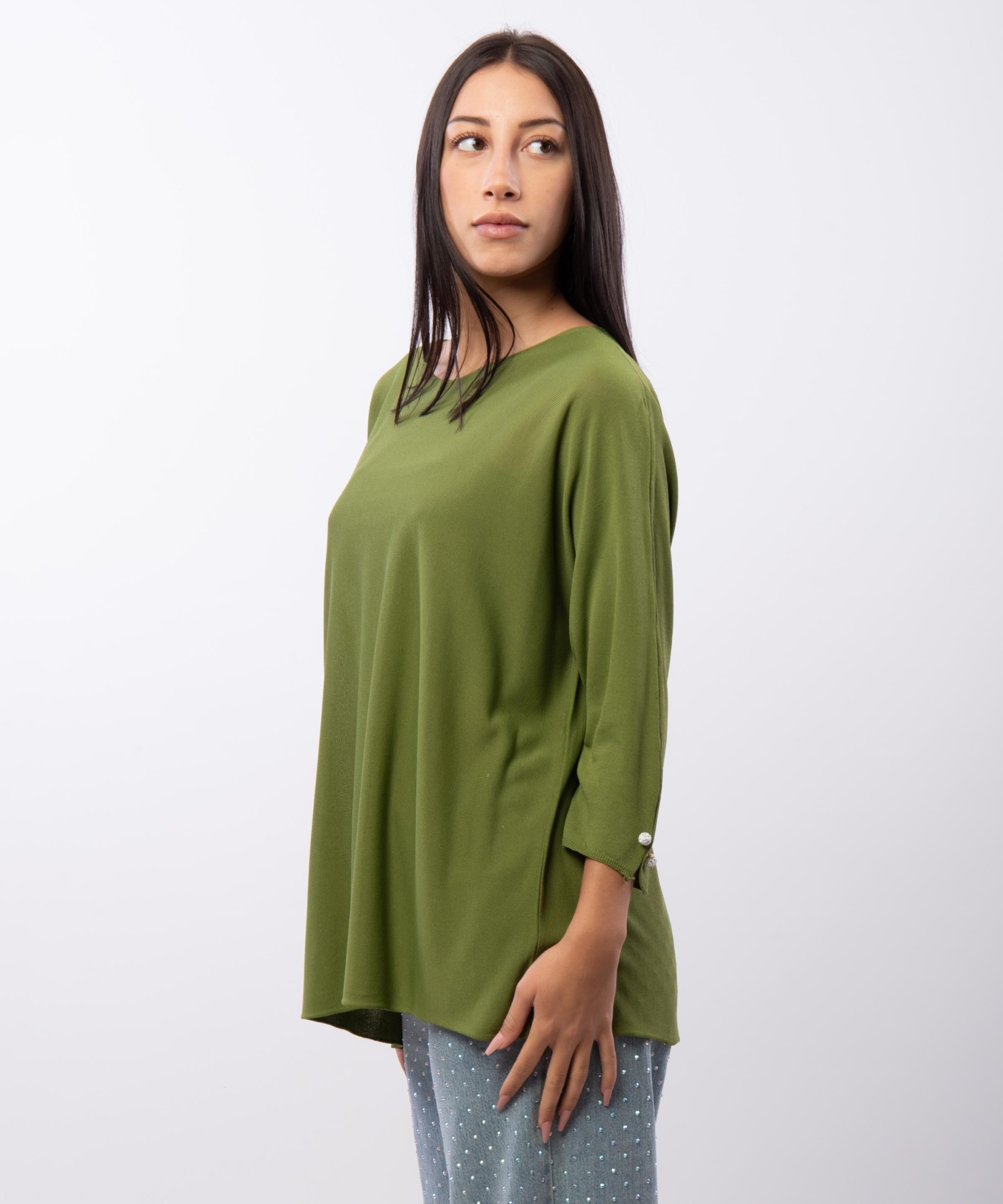Maglia con perline sulle maniche