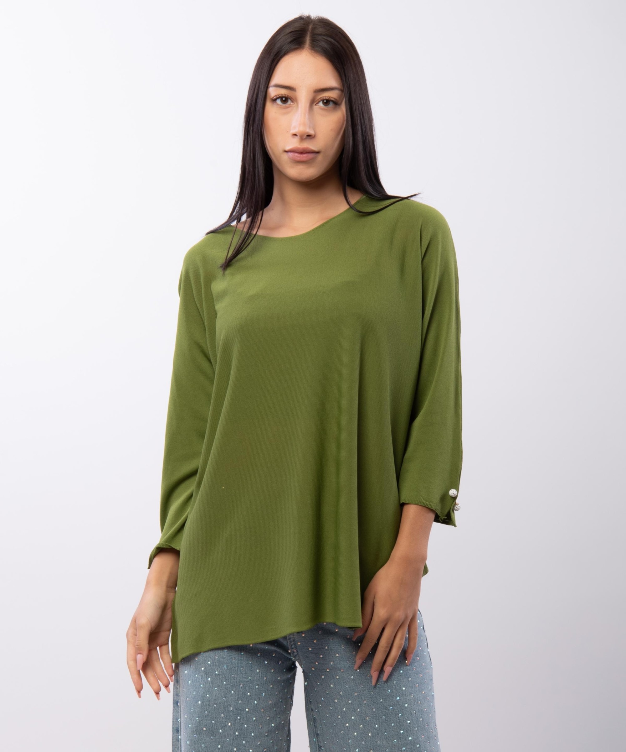Maglia con perline sulle maniche