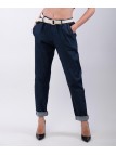 Pantaloni Dritti con Ruches su tasche