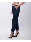 Pantaloni Dritti con Ruches su tasche