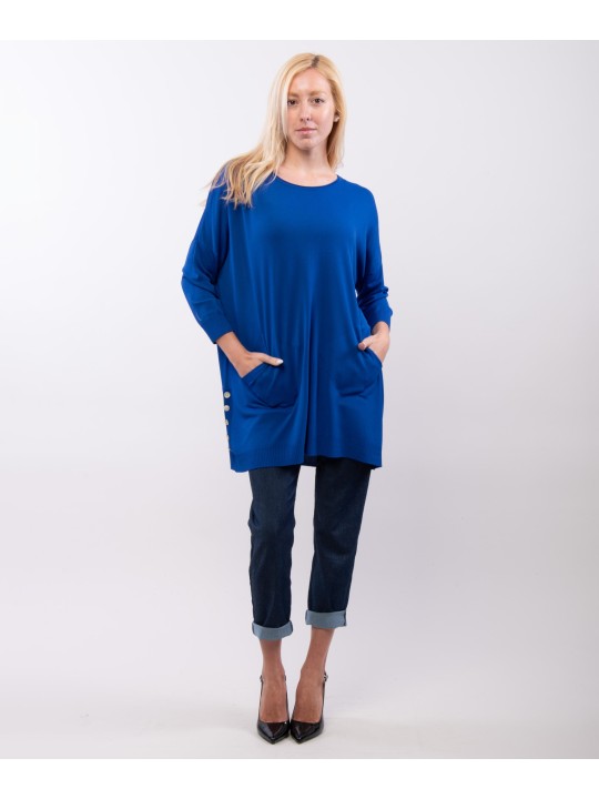 Maglia con tasche e bottoni laterali