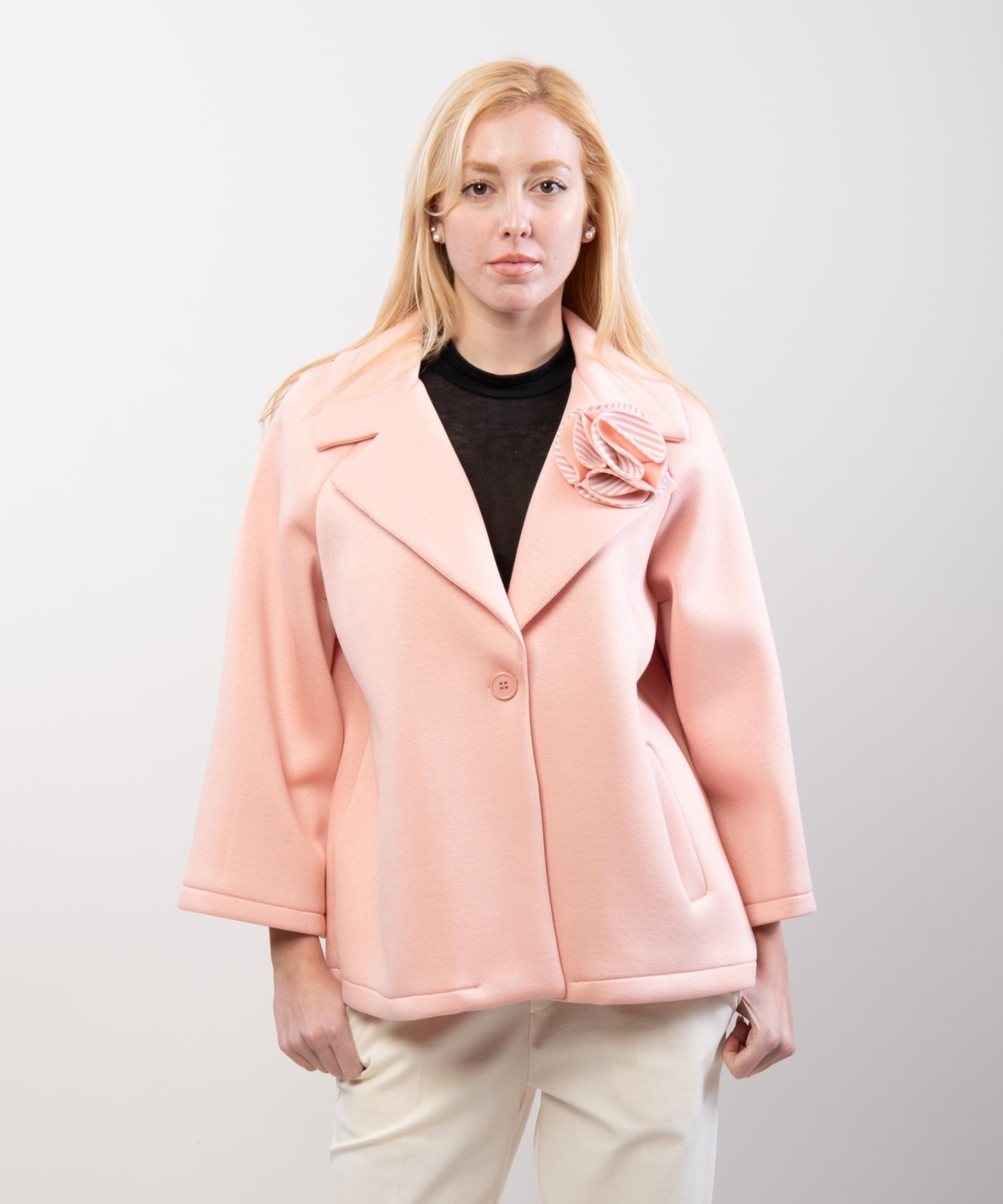 Giacca Raglan Effetto Scuba con Spilla