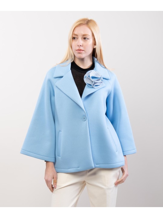 Giacca Raglan Effetto Scuba con Spilla