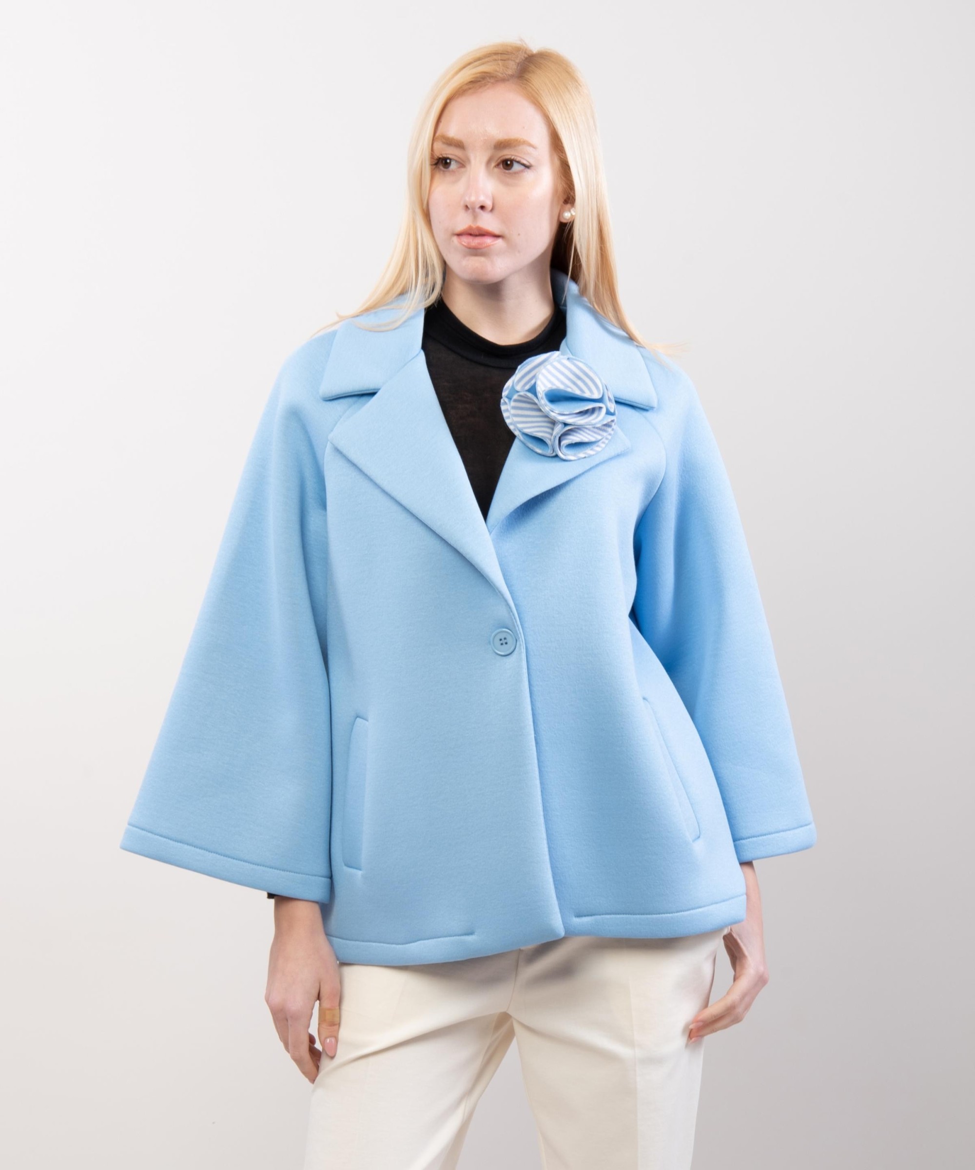 Giacca Raglan Effetto Scuba con Spilla