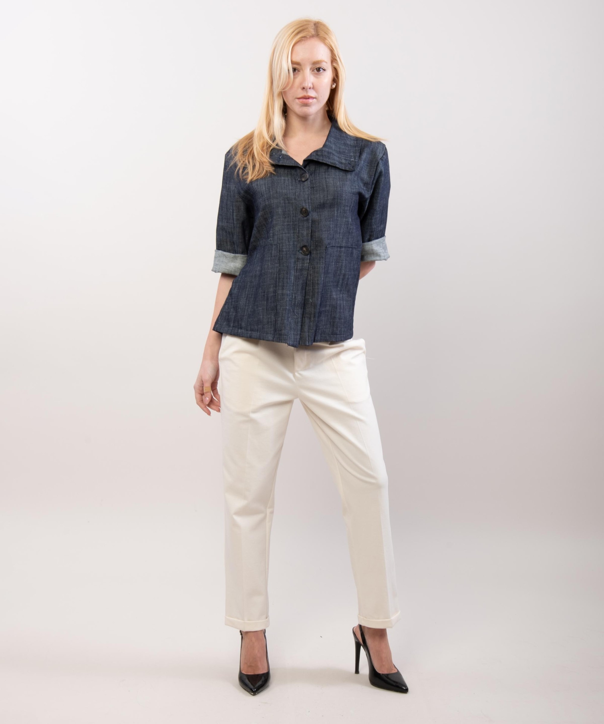Giacca denim con tasche