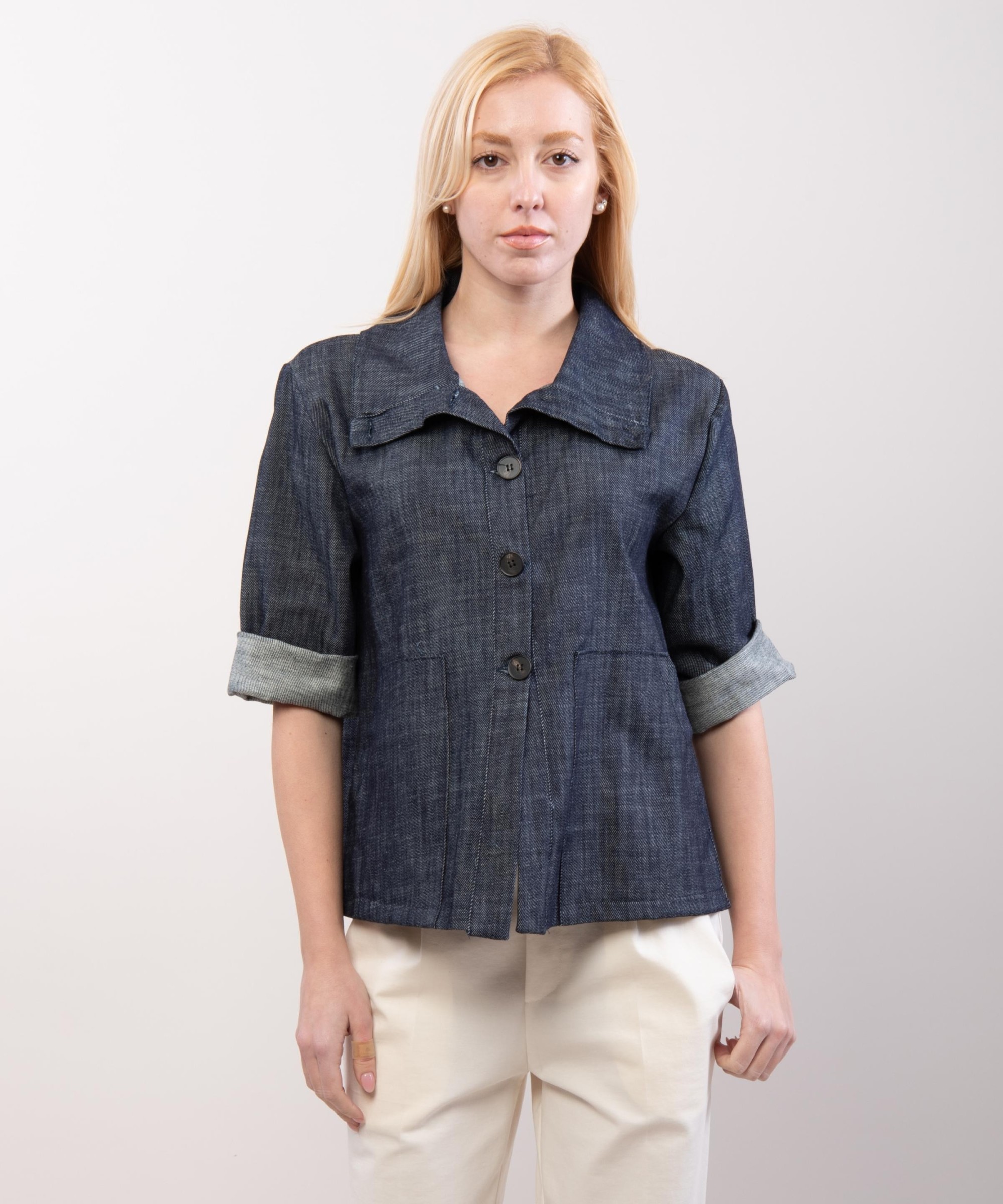 Giacca denim con tasche