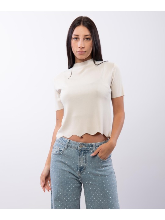 Maglia Cropped dettaglio orlo