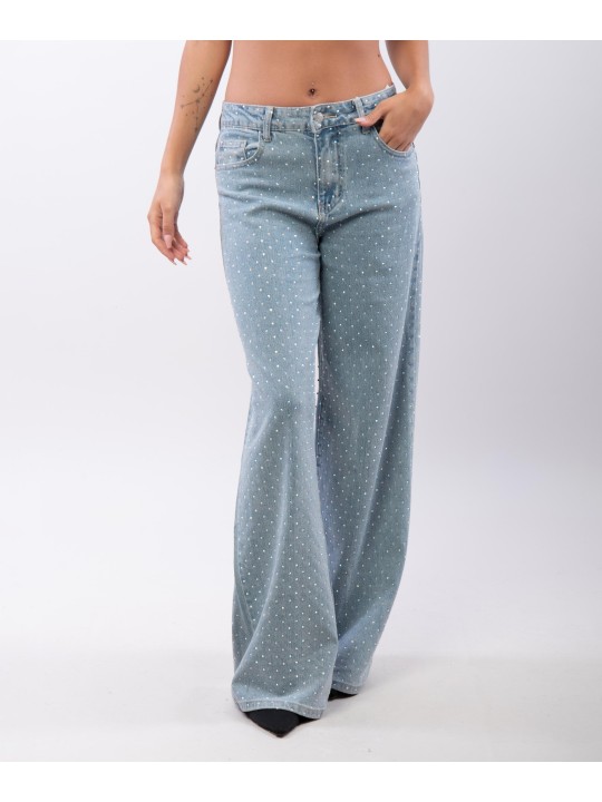 Jeans Diritti con Strass