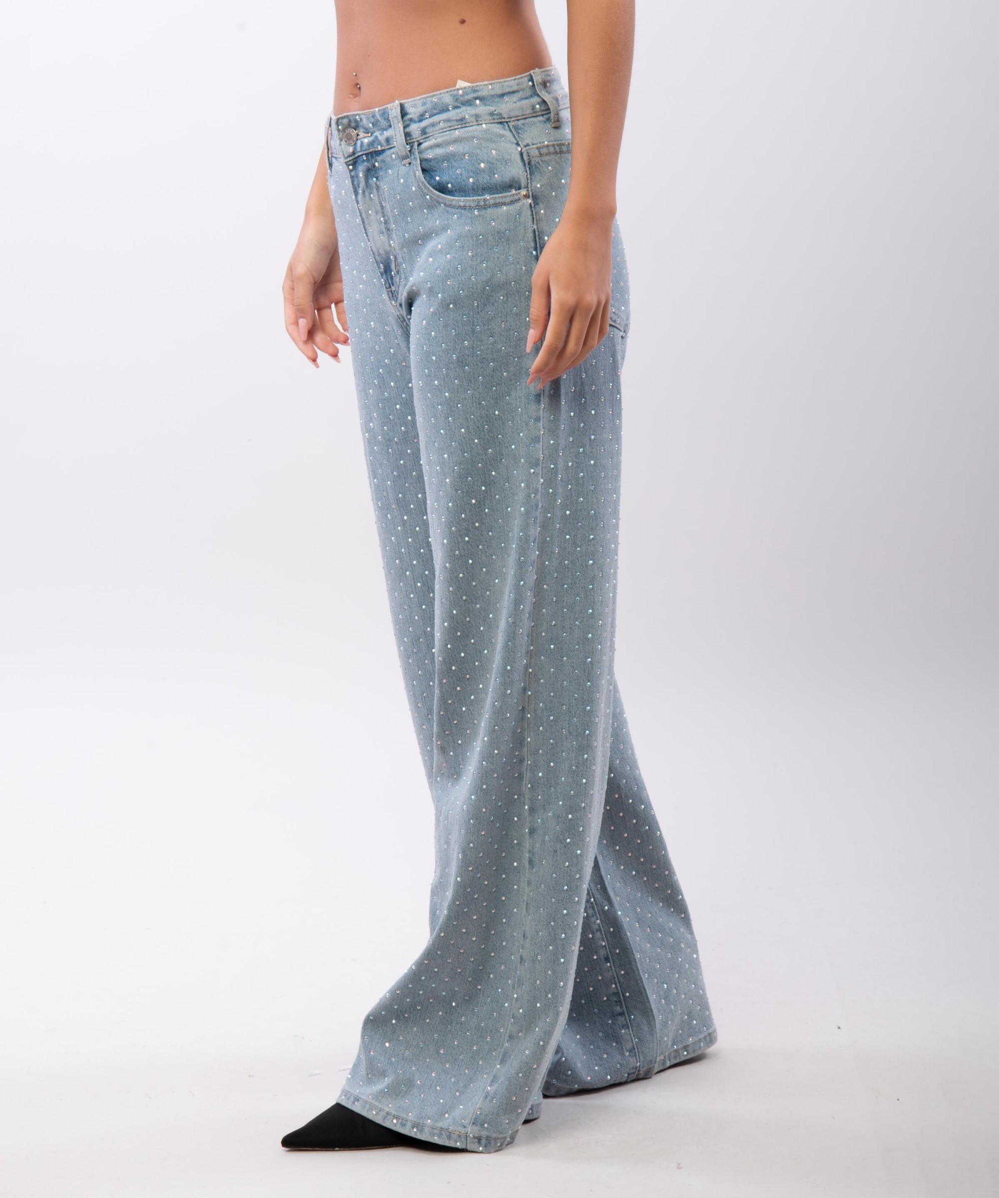 Jeans Diritti con Strass