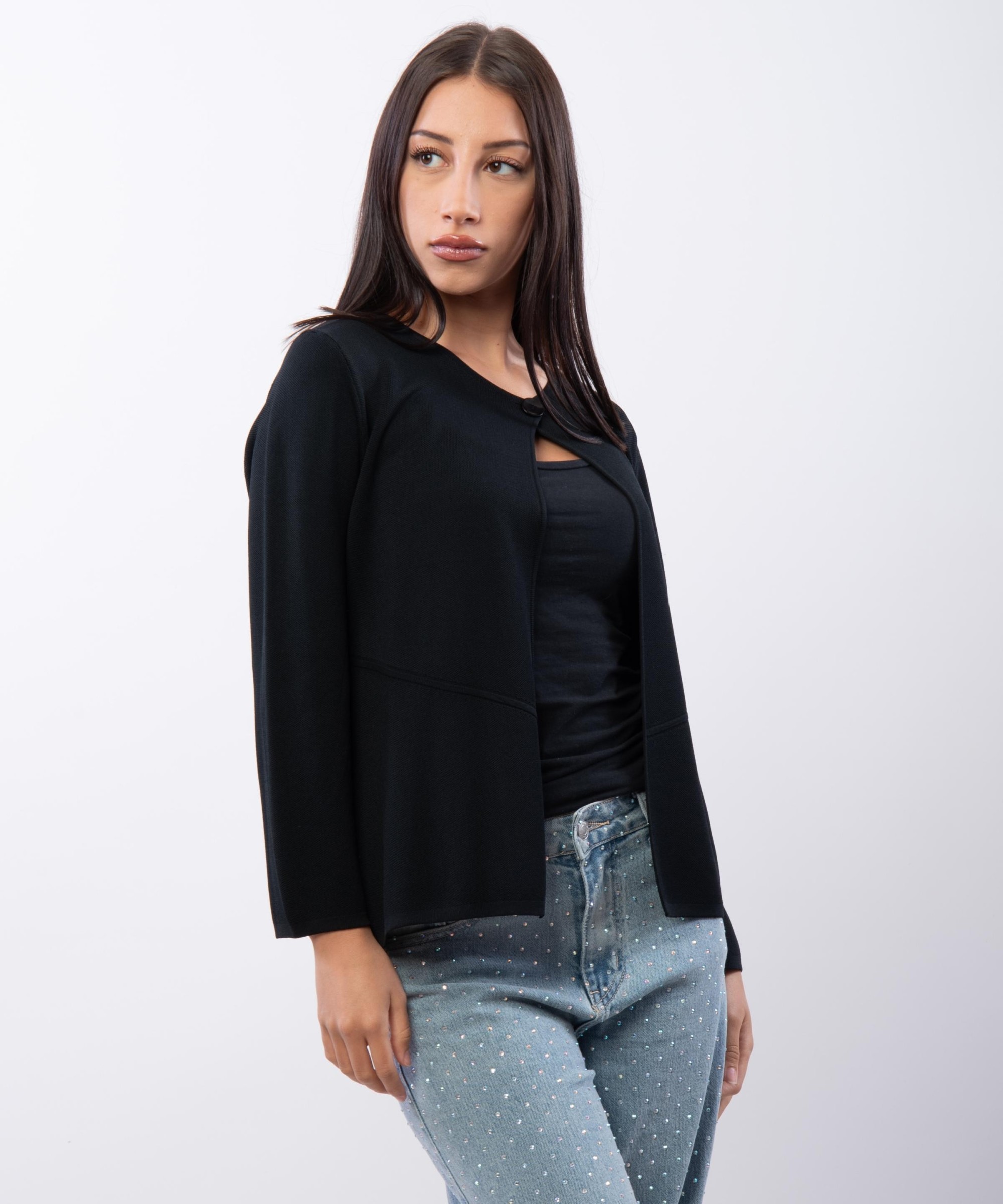 Copri spalle in maglia con bottone