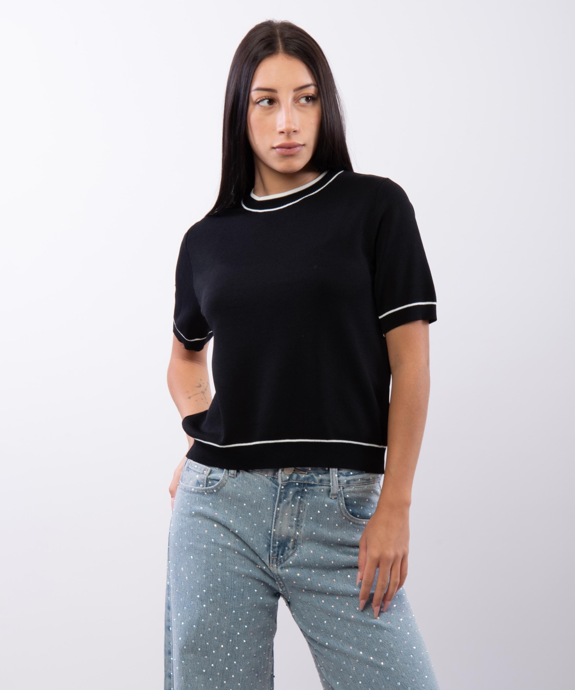 Maglia Maniche Corte contrasto Orlo