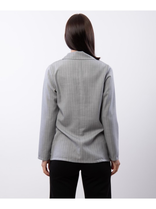 Blazer a Righe Monopetto