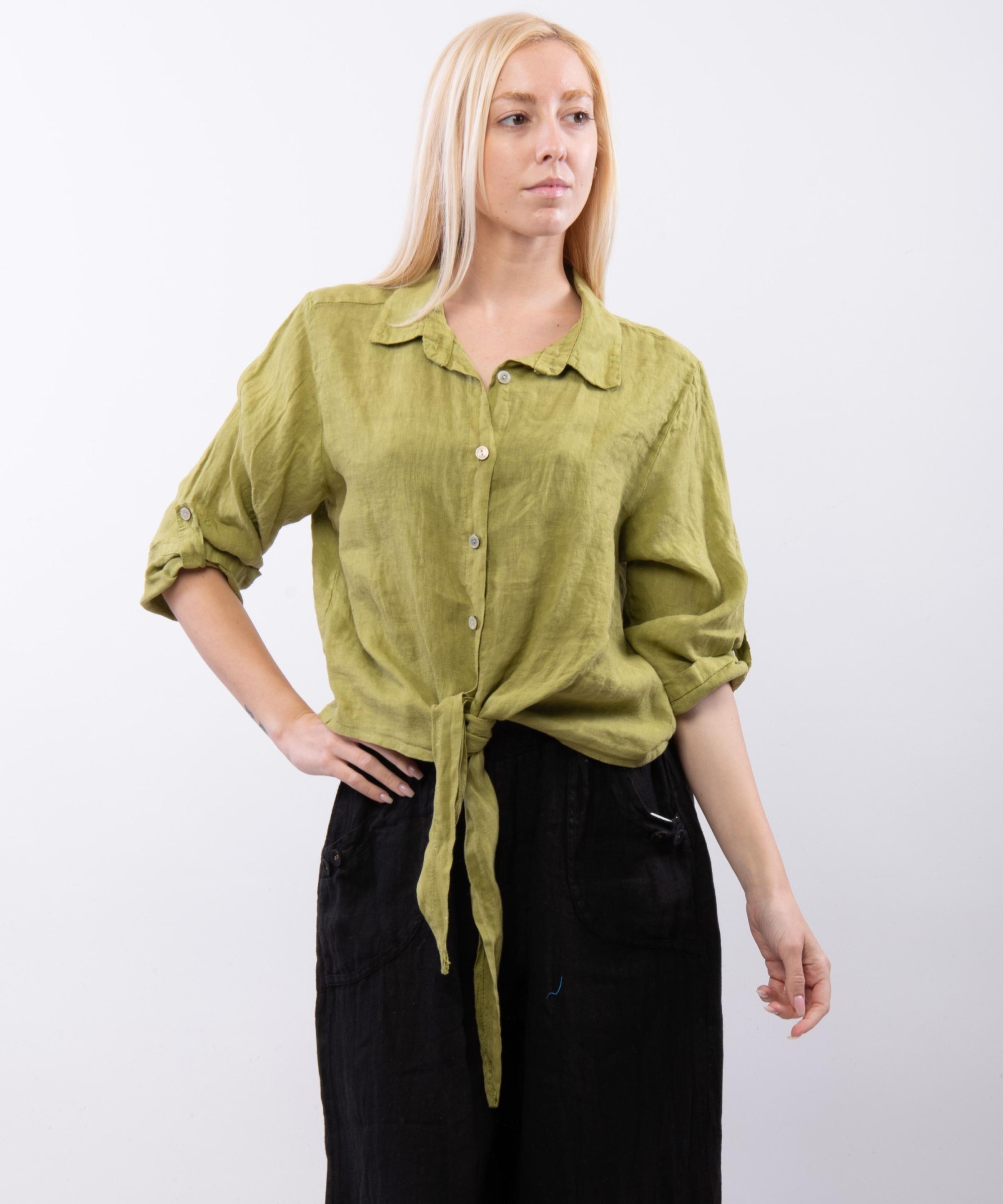 Camicia Lino Classica con Nodo